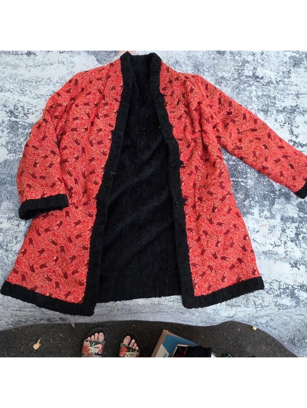 Vintage Authentic Women's Chinese Silk Reversible Jacket